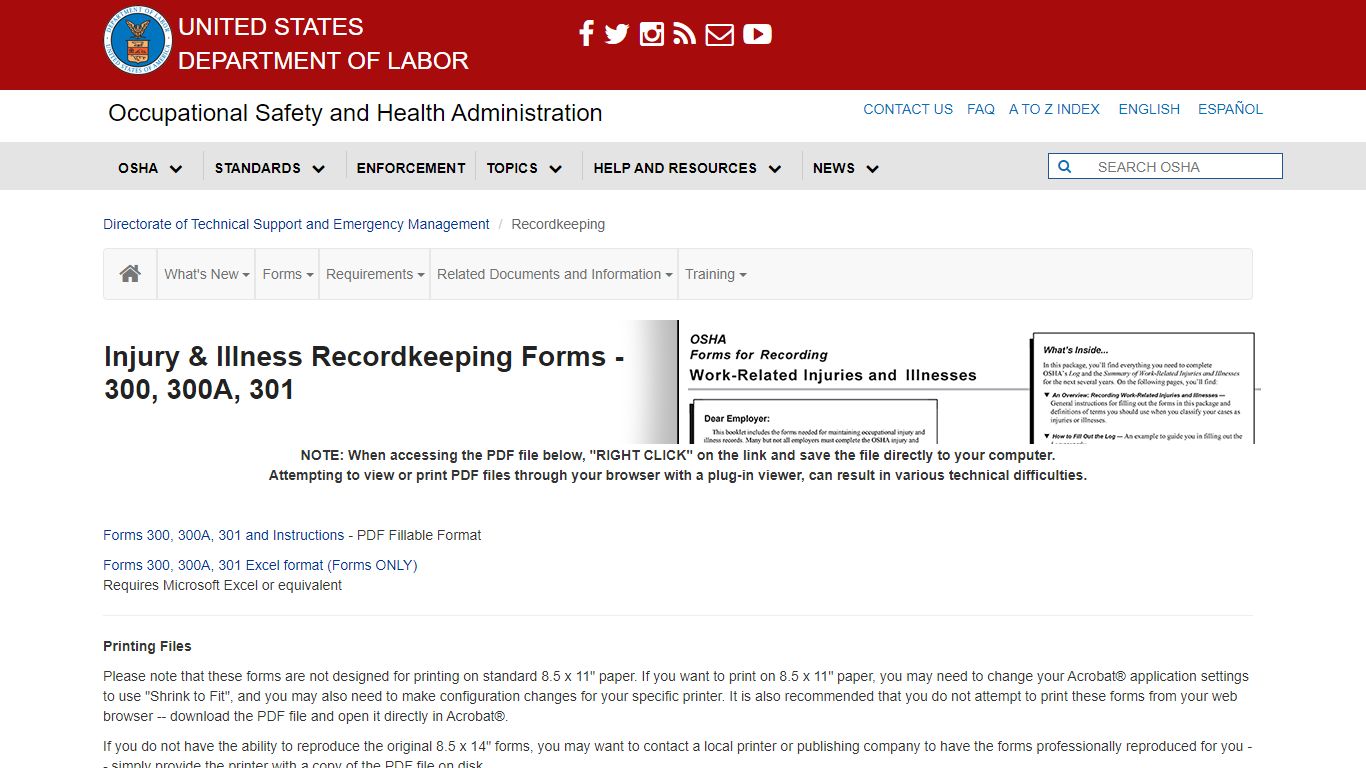 Recordkeeping - Recordkeeping Forms | Occupational Safety and Health ...